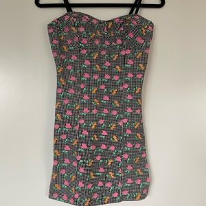 MINKPINK floral body-con dress.